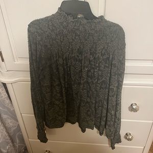 Green anthropologie lace top